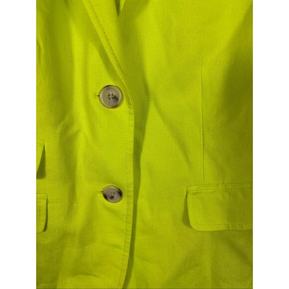 J.Crew Schoolboy florescent 100% Linen blazer jacket size 2 - Picture 4 of 8